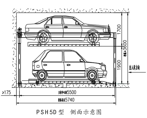 PSH5D型(xing)正(zheng)/側(cè)麵(mian)、頫(fu)視示(shi)意(yi)圖